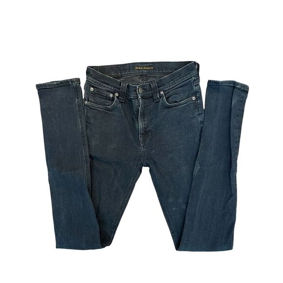 Nudie Jeans Co. Men's Skinny High Kai Org Black Denim Jeans Dark Wash 29 - Picture 3 of 11